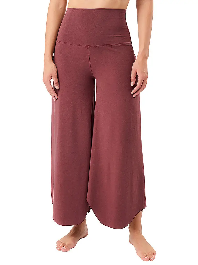 Pantaloni da yoga da donna Roll Over Tulip rosso scuro | XS
