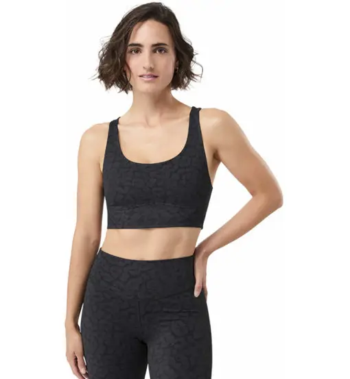 Printed W - reggiseno sportivo basso sostegno - donna Black