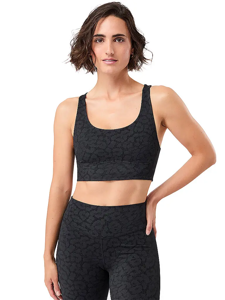 Reggiseno sportivo da donna a medio sostegno nero | S