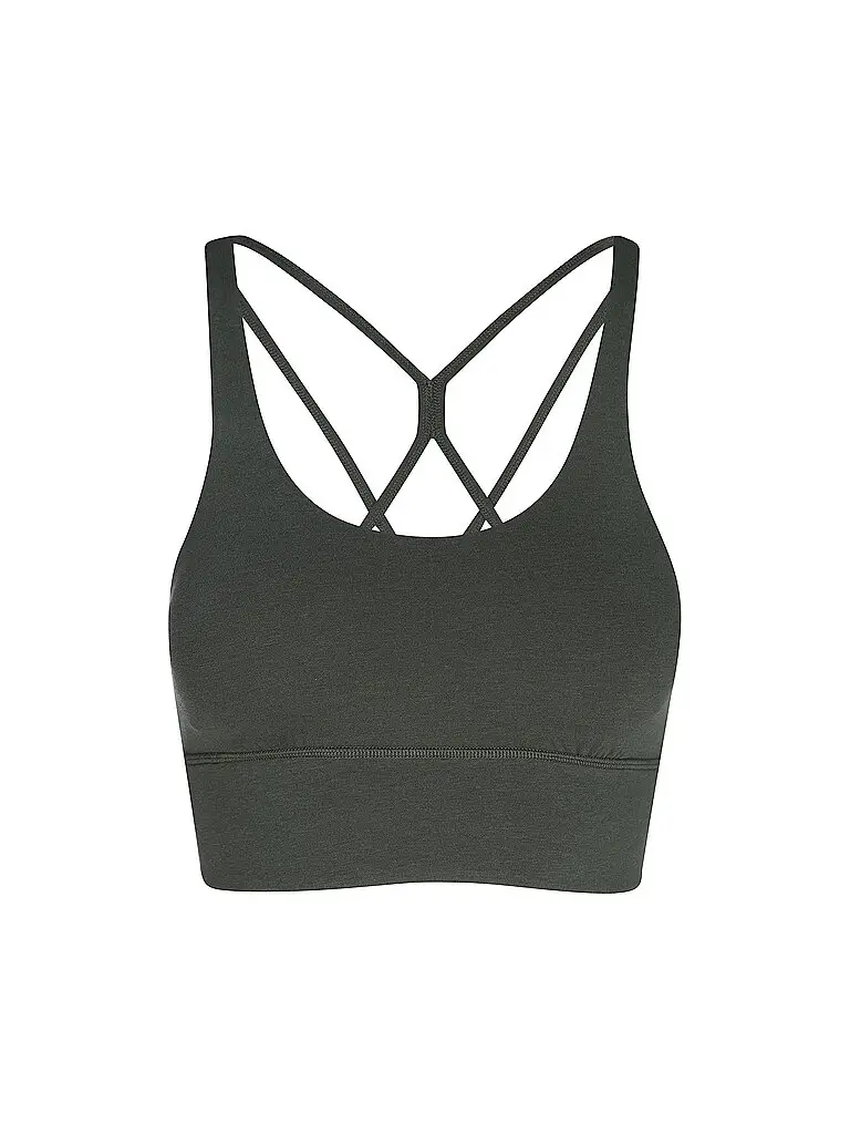 Reggiseno sportivo da donna New Studio Medium Support verde scuro | S