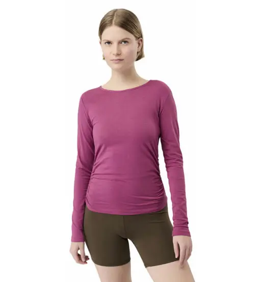 Side Ruffled W - maglia maniche lunghe - donna Dark Pink