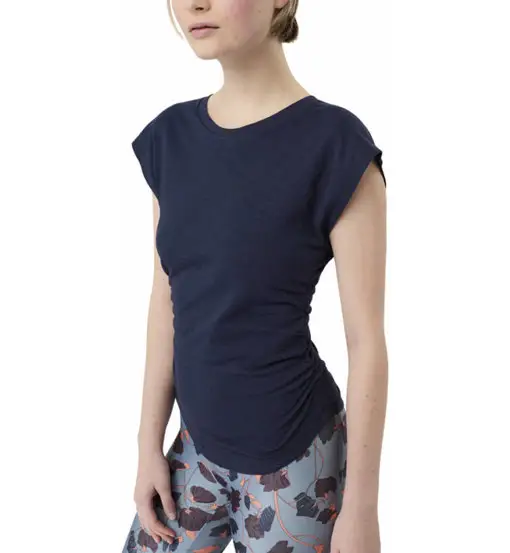 Side Ruffled W - T-shirt - donna Blue