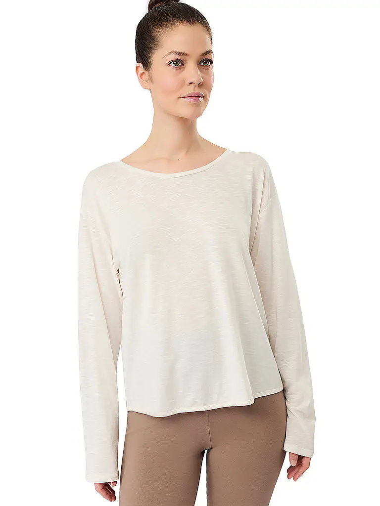 Yogashirt da donna con schiena scoperta bianco | L