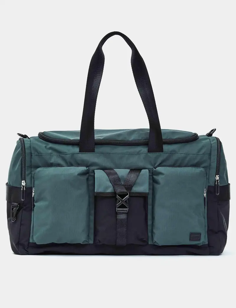 Borsoni Y-Lite in tessuto nero e verde 32x54x27,5 Uomo P10OWB01 A78