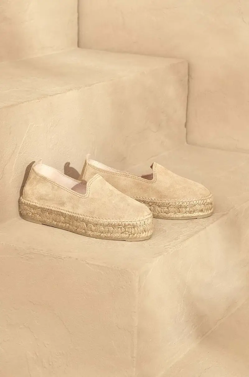 espadrillas in pelle scamosciata Hamptons Double Sole Espadrilles colore beige K 1.1 D0