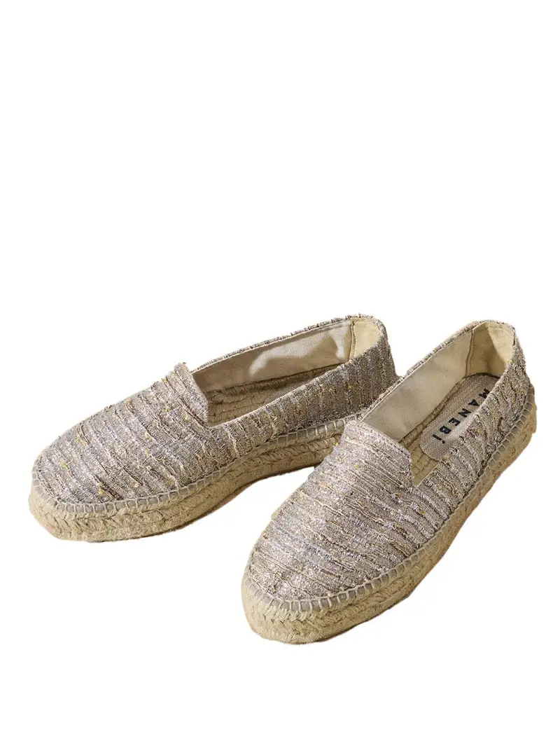 Lurex Cotton Blend Double Sole Espadrilles Monaco Platinum