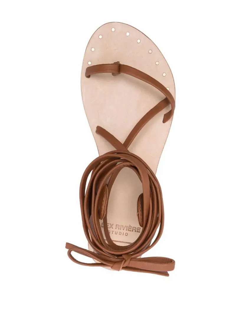 St Tropez Tie-Up Leather Sandals tie-up tan miniatura 2