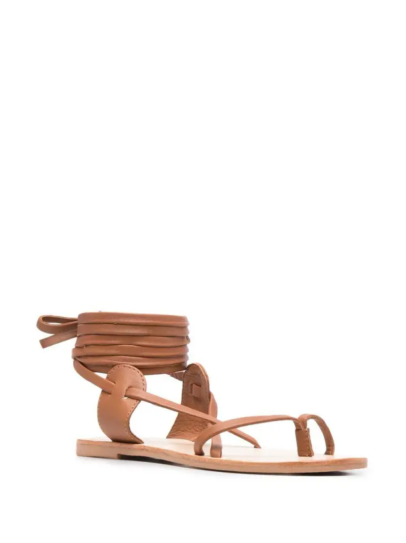 St Tropez Tie-Up Leather Sandals tie-up tan miniatura 3
