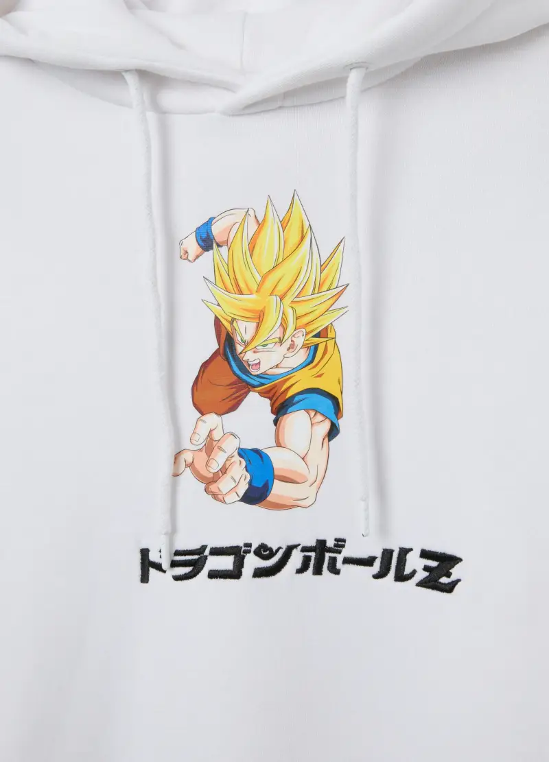 Felpa Bianca Con Stampa Dragon Ball Z, Unisex, Bianco miniatura 2