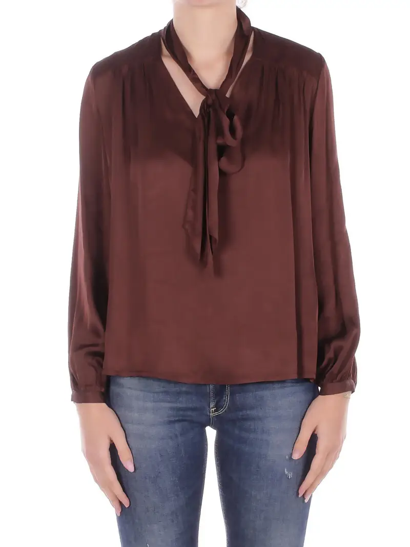Blusa Donna MANILA GRACE Brown Blusa con fusciacca