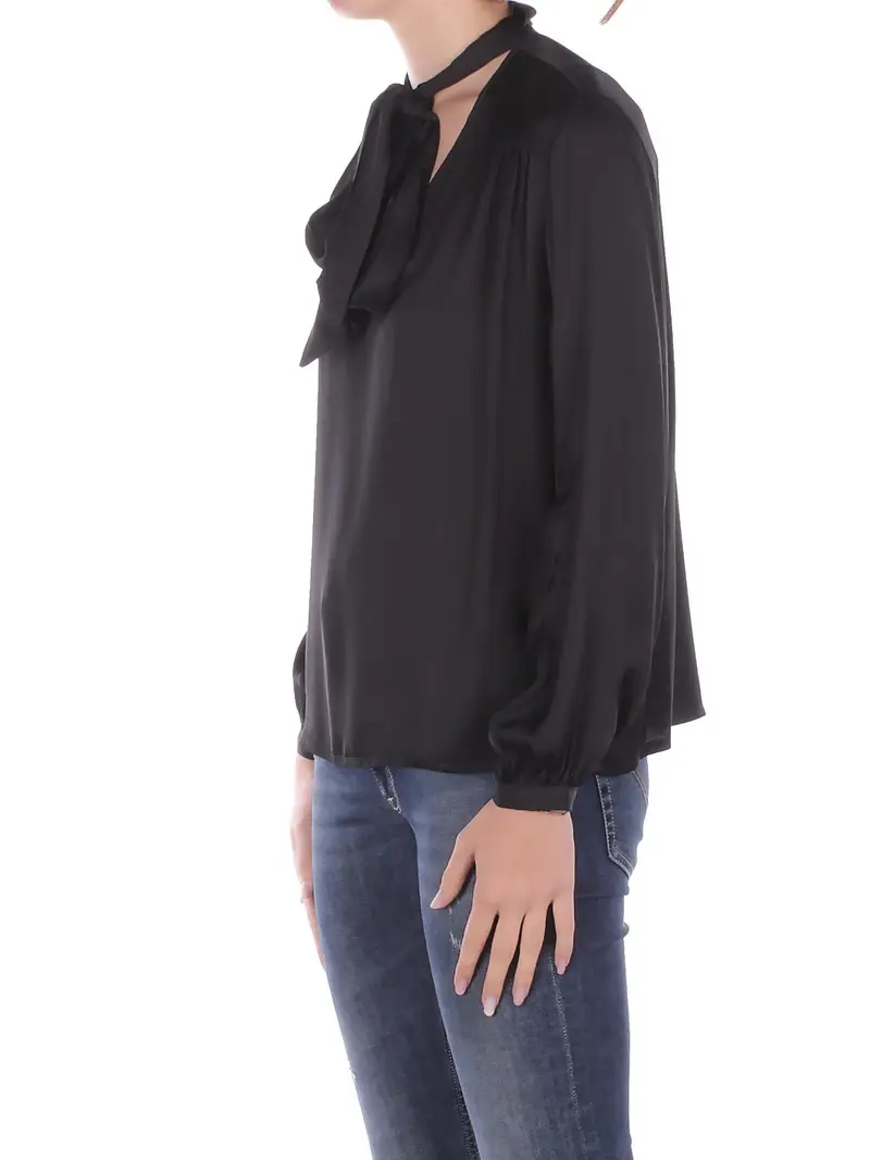 Blusa Donna MANILA GRACE Nero Blusa con fusciacca miniatura 2