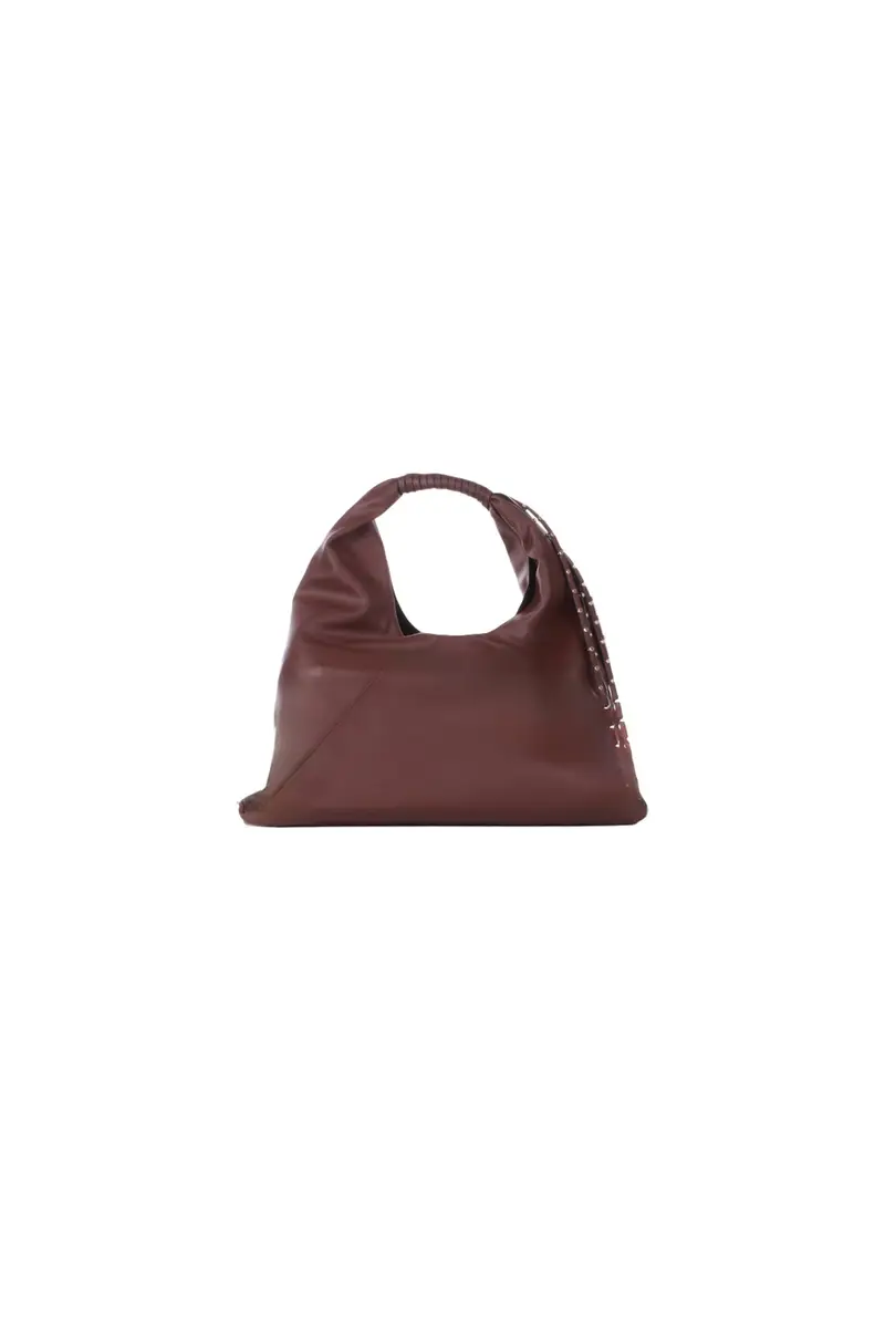 Borsa Donna MANILA GRACE Brown Sac bag frange miniatura 2