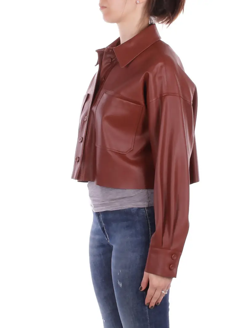 Camicia Donna MANILA GRACE Brown Camicia ecopelle miniatura 2