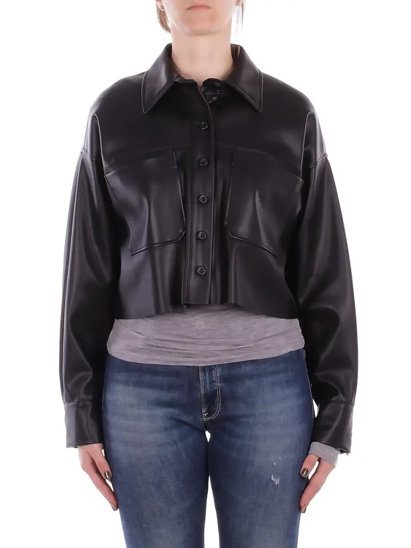 Camicia Donna MANILA GRACE Nero Camicia ecopelle