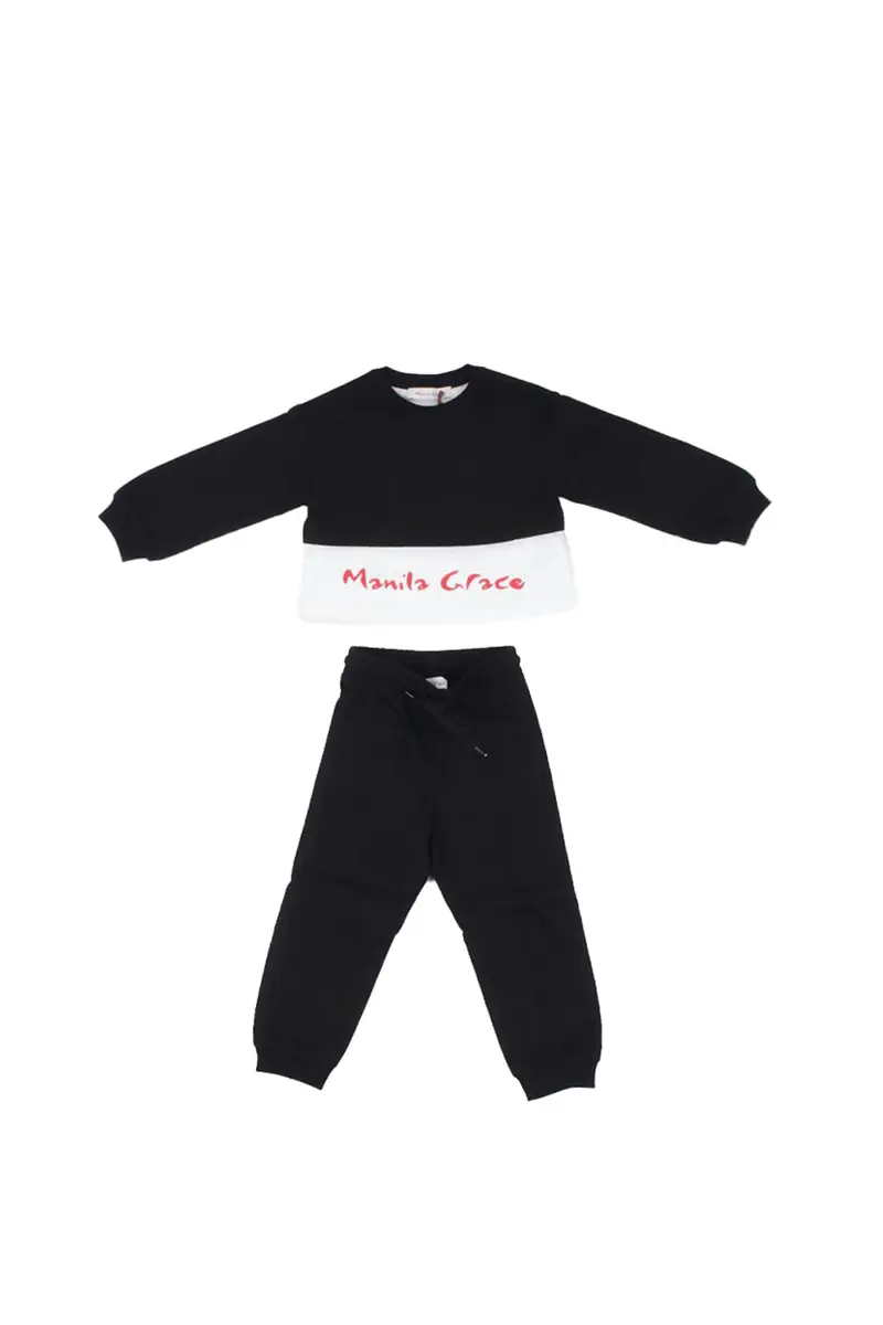 Completo Bambina MANILA GRACE Nero Felpa pantalone