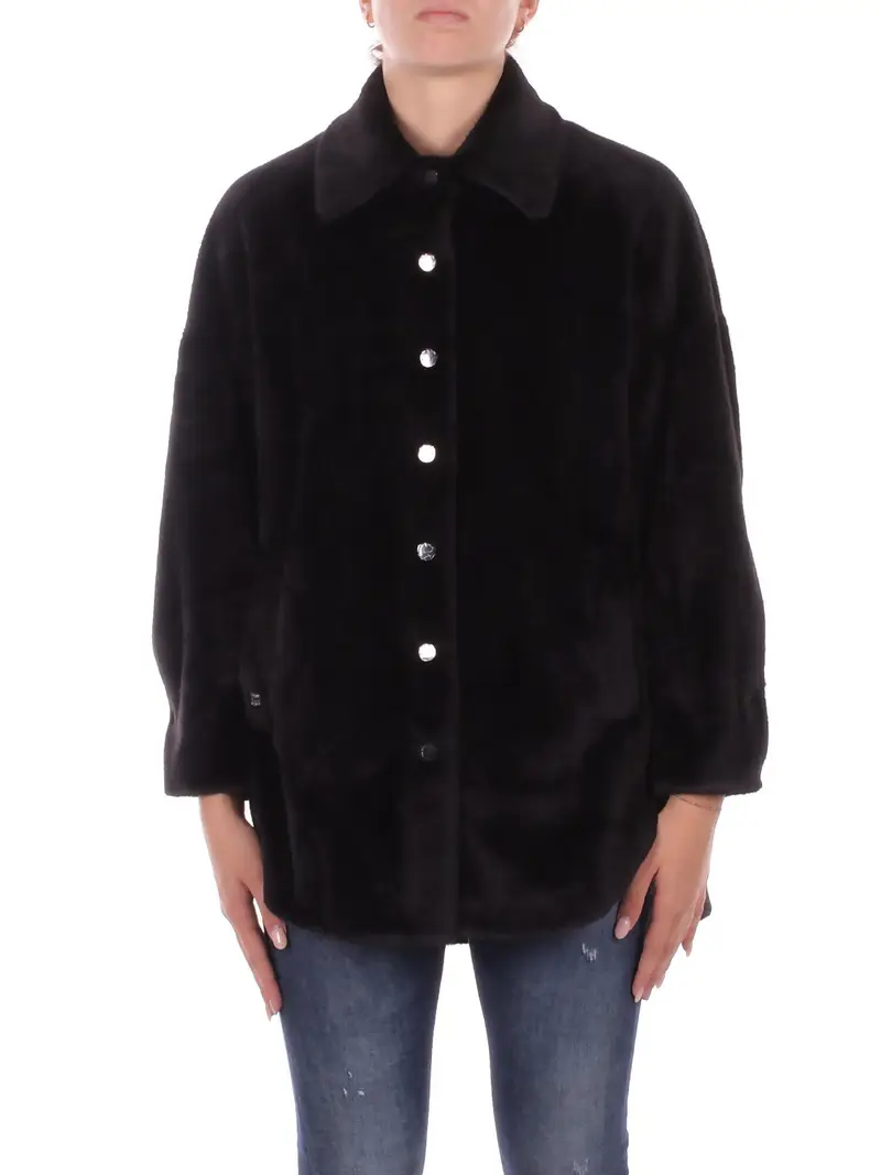 Giubbotto Donna MANILA GRACE Nero Giubbotto eco pelliccia