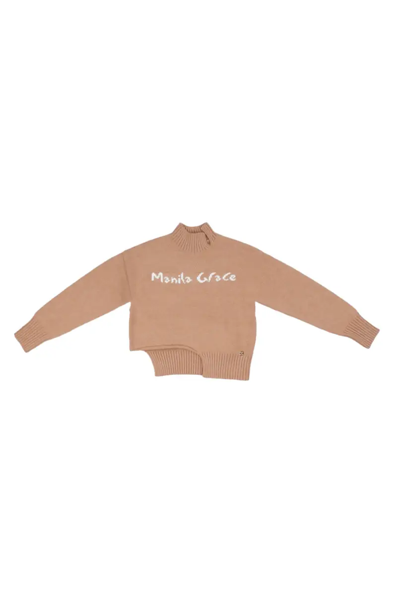 Maglia Bambina MANILA GRACE Caramello Collo alto