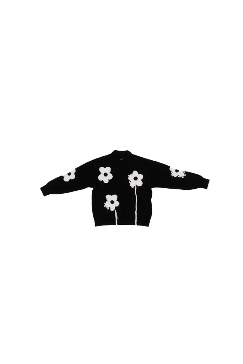 Maglia Bambina MANILA GRACE Nero Fiori applicati