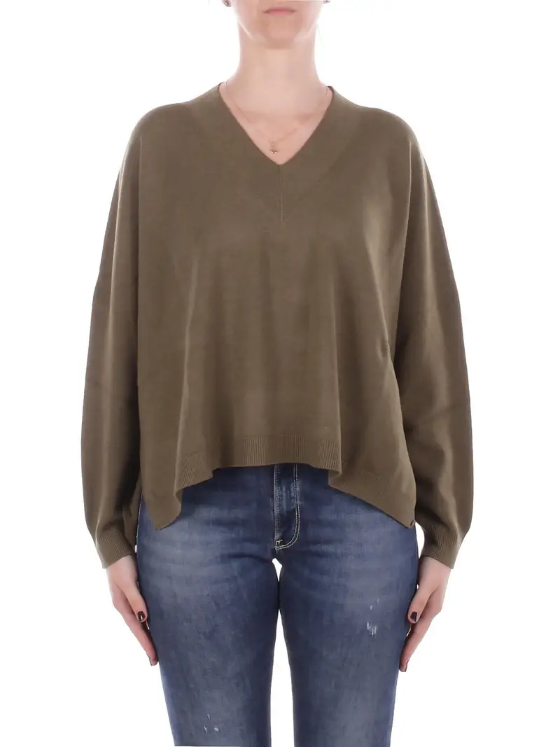 Maglia Donna MANILA GRACE Militare Maglia scolla a v