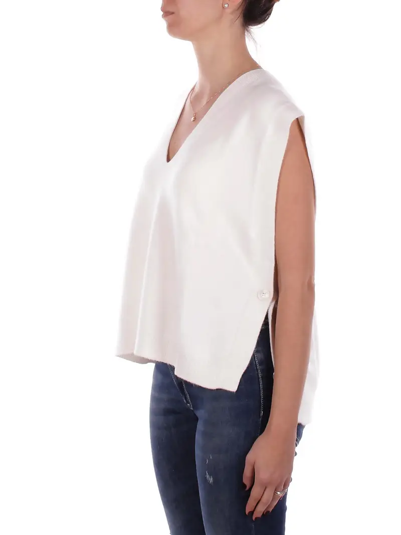 Maglia Donna MANILA GRACE Off white Maglia poncho miniatura 2