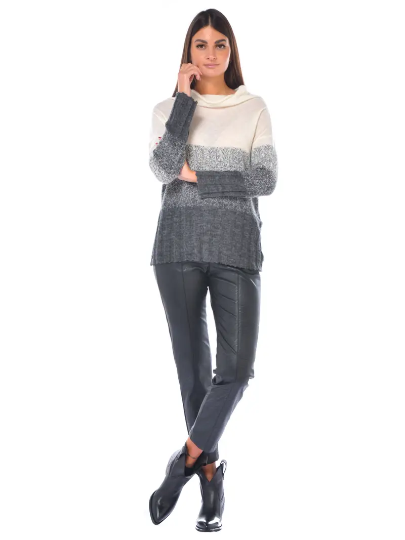 pantalone da donna Manila Grace chino in similpelle NERO miniatura 2