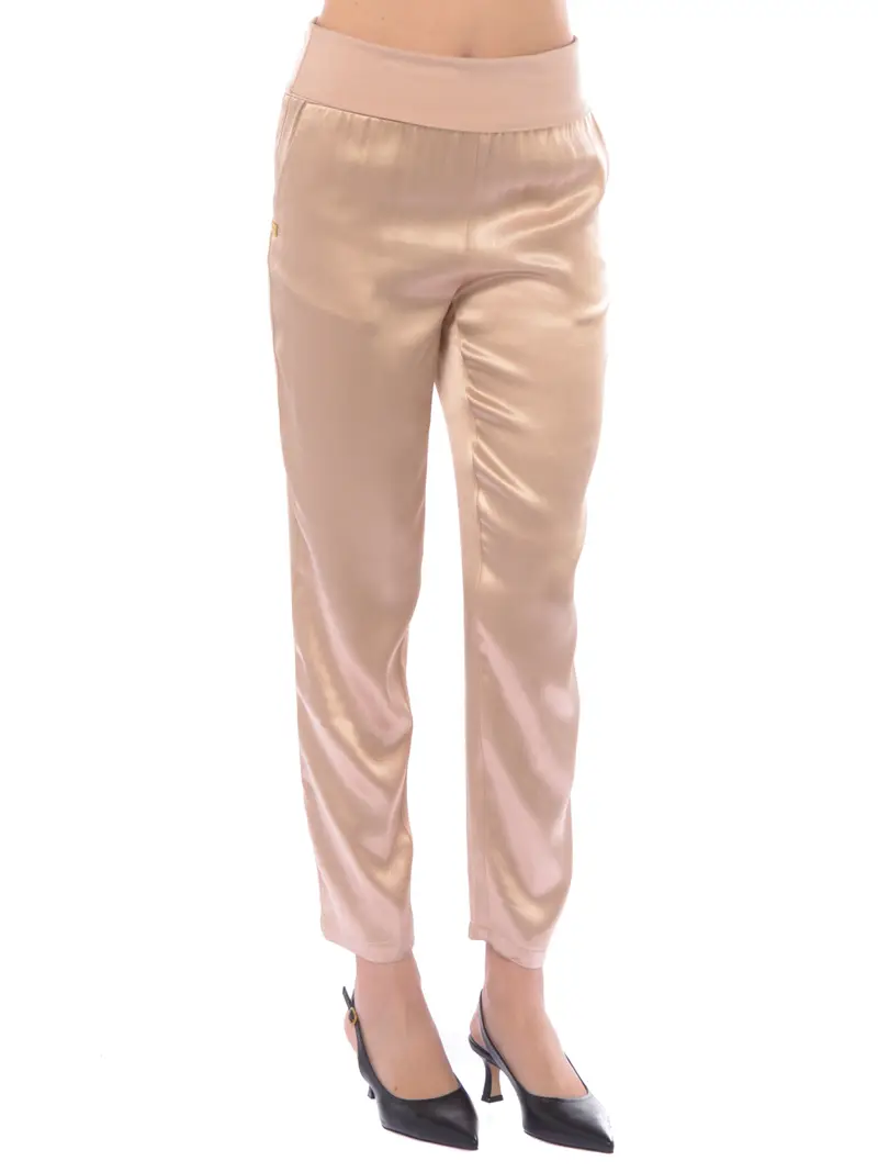 pantalone da donna Manila Grace in raso con baschina BEIGE