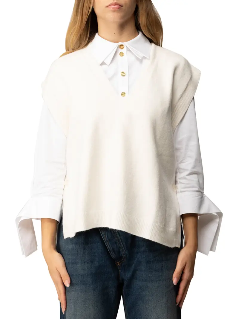 poncho manila grace da donna - bianco