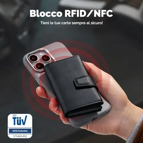 Manmaxim Portafoglio Uomo Slim, Compatto e Alta Capacità Pop up Porta Tessere per 12 Cartes, Portafoglio Uomo con miniatura 3