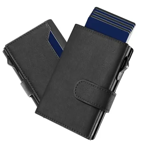 Manmaxim Portafoglio Uomo Slim con 7 Scomparti per Carte, Smart Pop-up Portacarte Uomo Slim con 13 Cartes, Porta Carte