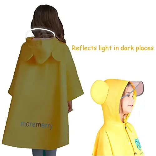 Mantella Antipioggia Bambino Poncho Antipioggia Bambina Impermeabile Bambino Mantellina Pioggia Bambina Pieghevole con miniatura 3
