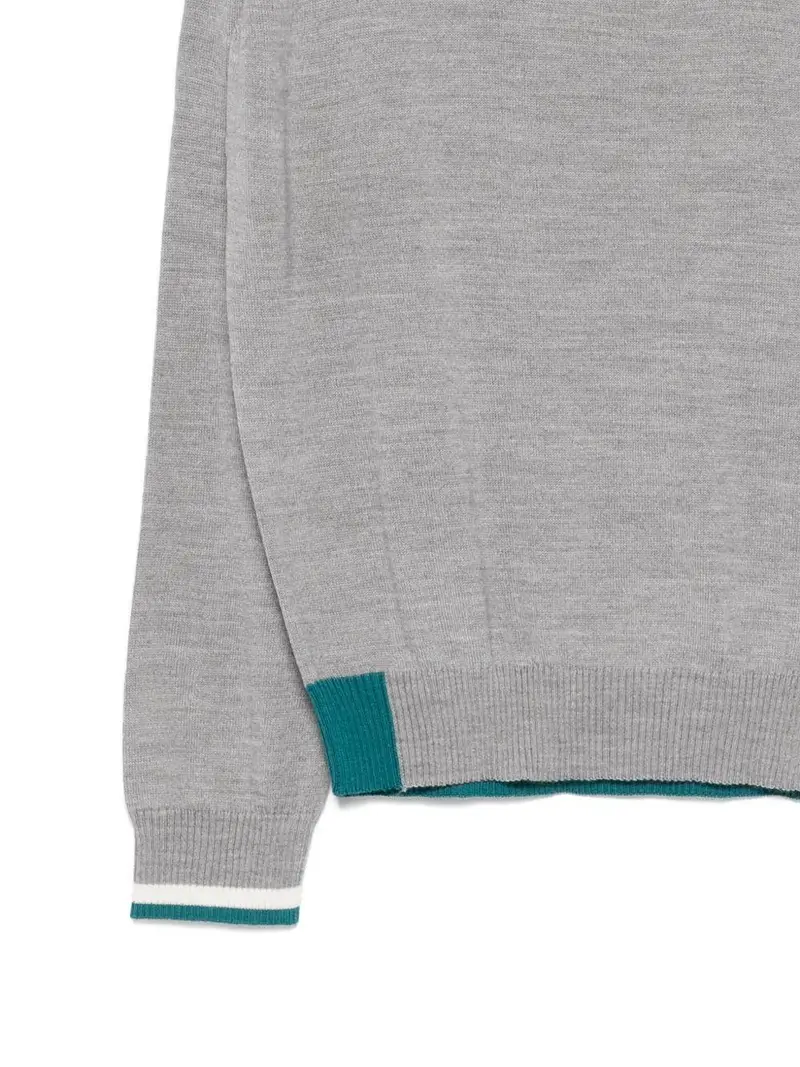 Manuel Ritz Maglione Grigio con Dettagli Verde miniatura 3