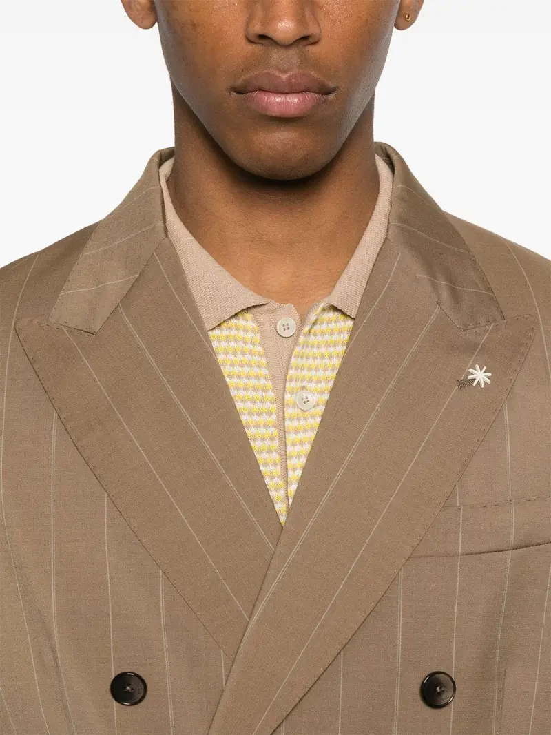 Abito beige gessato miniatura 3