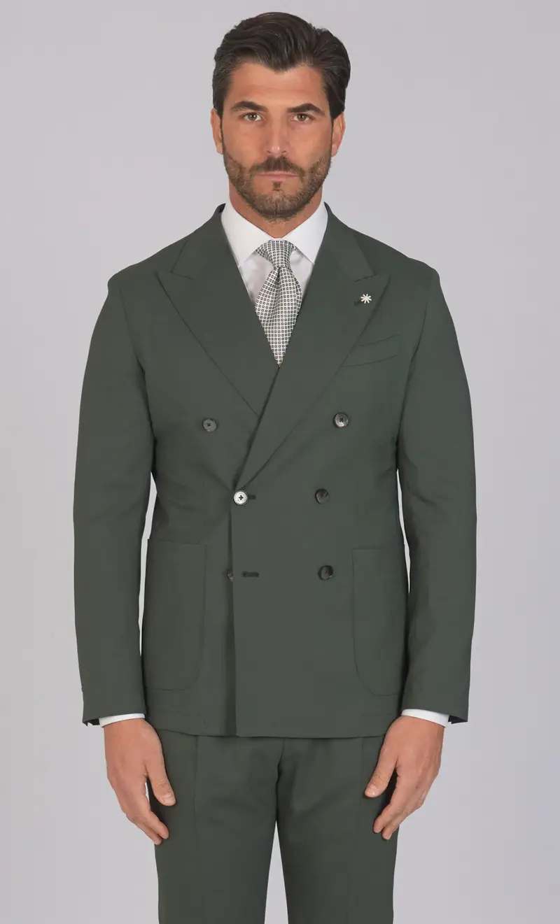 Abito manuel ritz doppiopetto sfoderato, colore verde