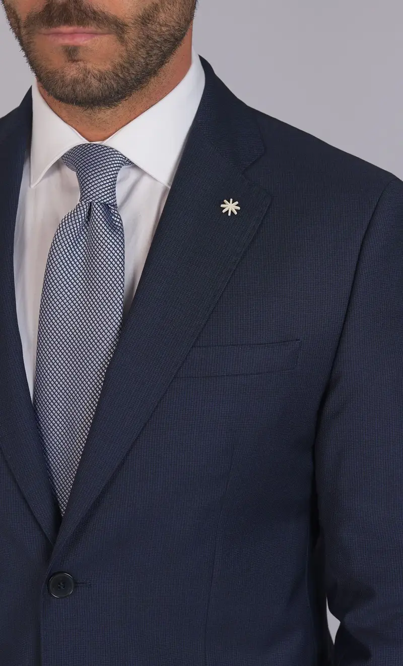 Manuel Ritz Abito microfantasia drop 8, colore blu miniatura 2