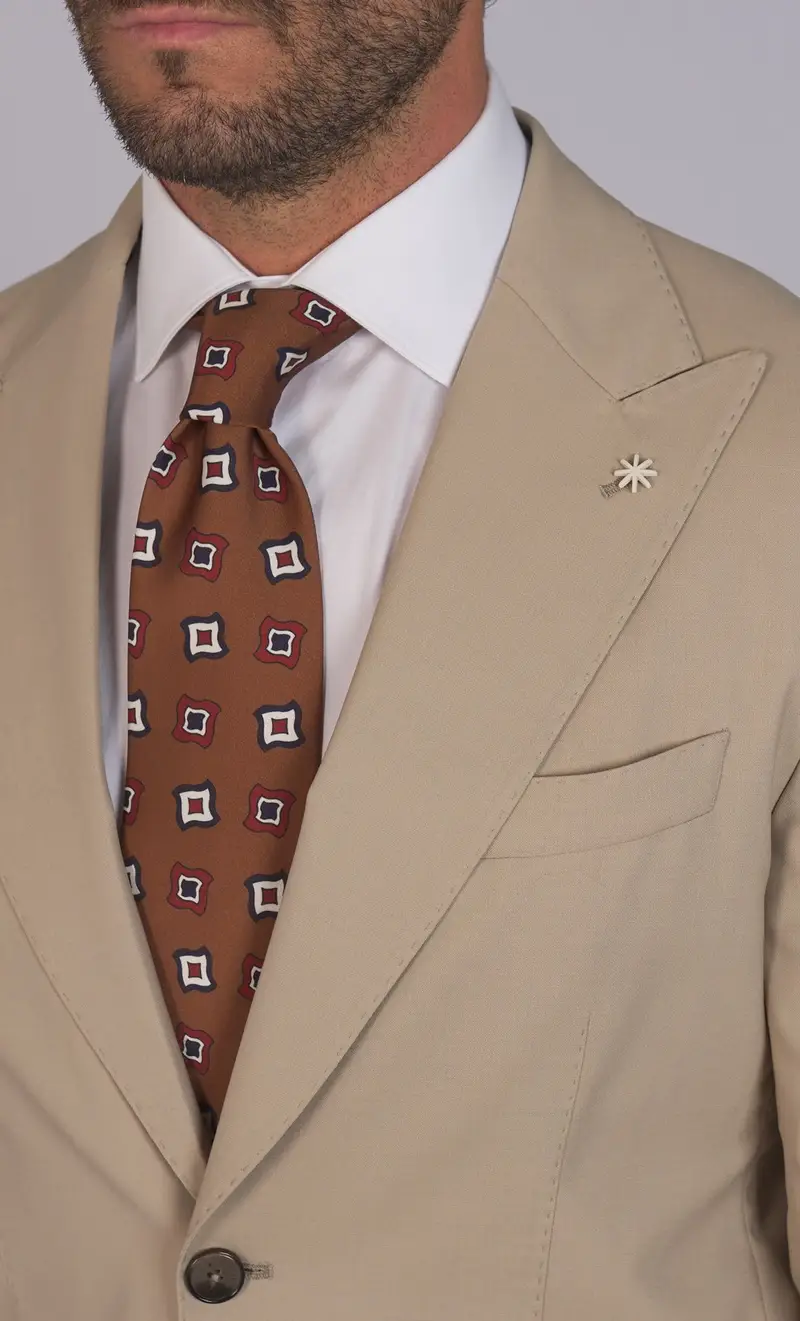 Manuel Ritz Abito sfoderato rever a lancia, colore beige miniatura 2