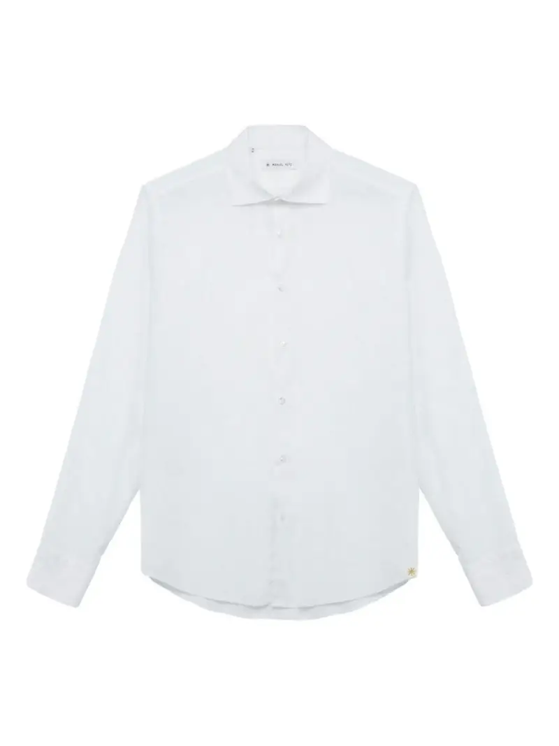 camicia button down popeline stretch bianco miniatura 3