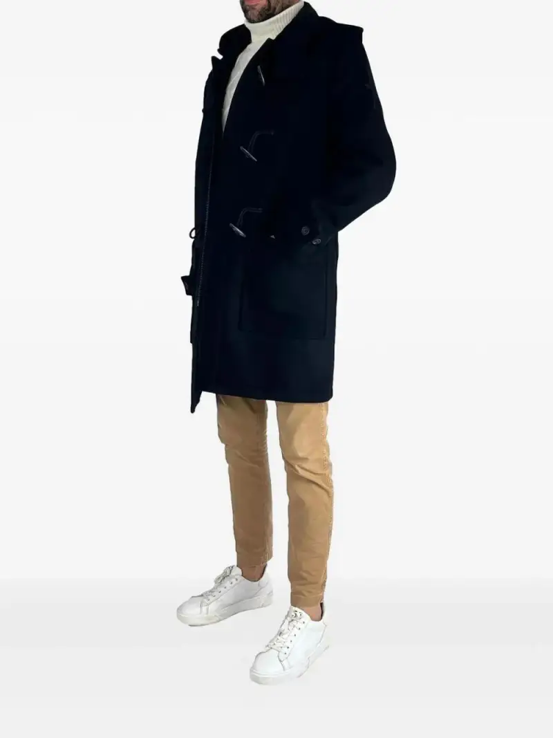 Cappotto con Cappuccio e Chiusura ad Alamaro Blu miniatura 2