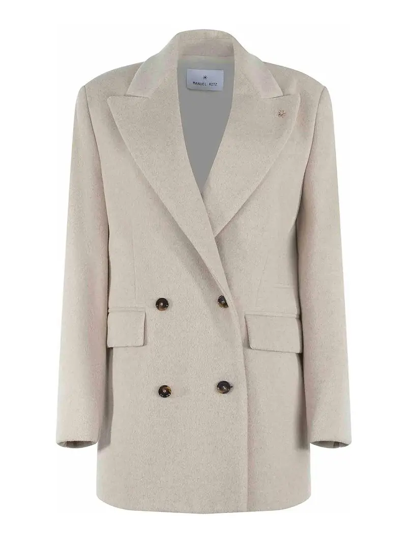 Cappotto in miscela viscosa Beige