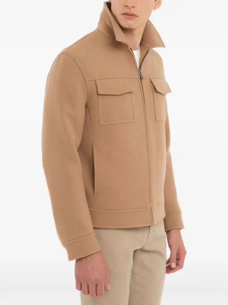 Giacca cammello con zip miniatura 3