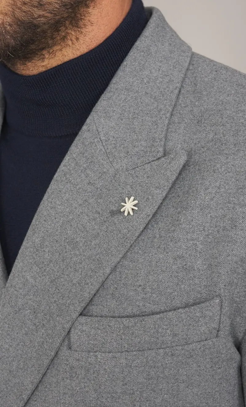 Giacca doppiopetto manuel ritz con bottoni in metallo, colore grigio miniatura 2