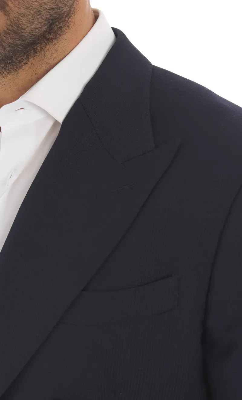 Giacca doppiopetto manuel ritz operata in fresco lana, colore blu miniatura 2