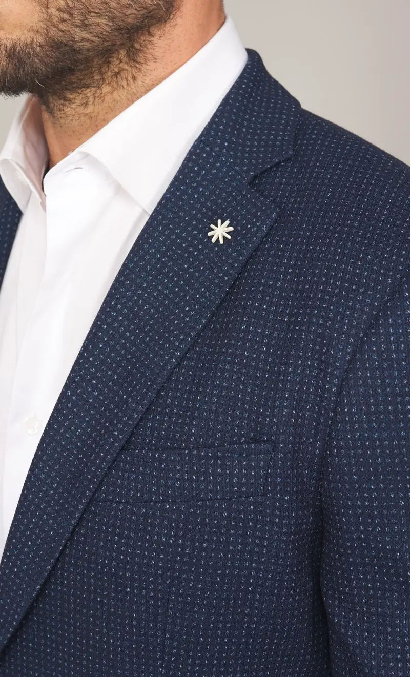 Giacca manuel ritz microfantasia, colore blu miniatura 2