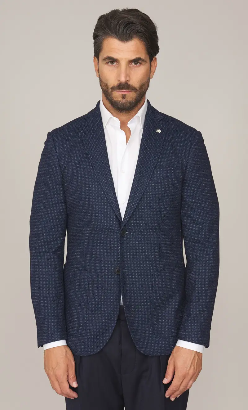 Giacca manuel ritz microfantasia, colore blu