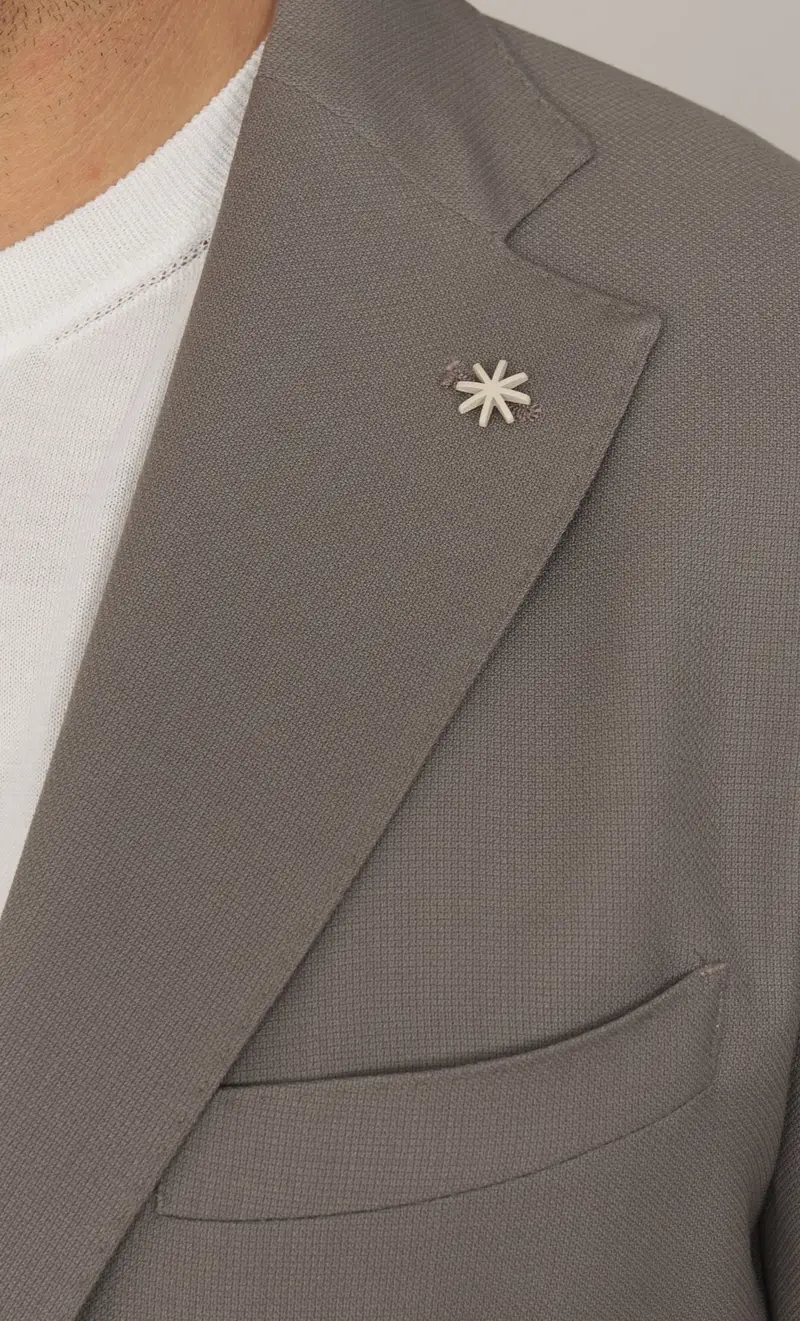 Giacca manuel ritz nuvola sfoderata in fresco lana operato, colore fango miniatura 2