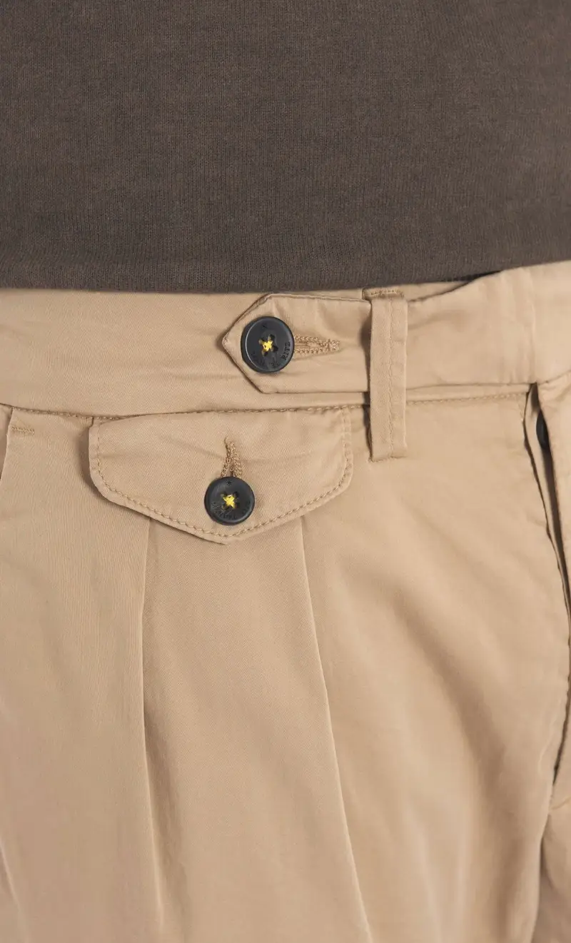 Manuel Ritz Pantalone in cotone baggy fit, colore beige miniatura 2