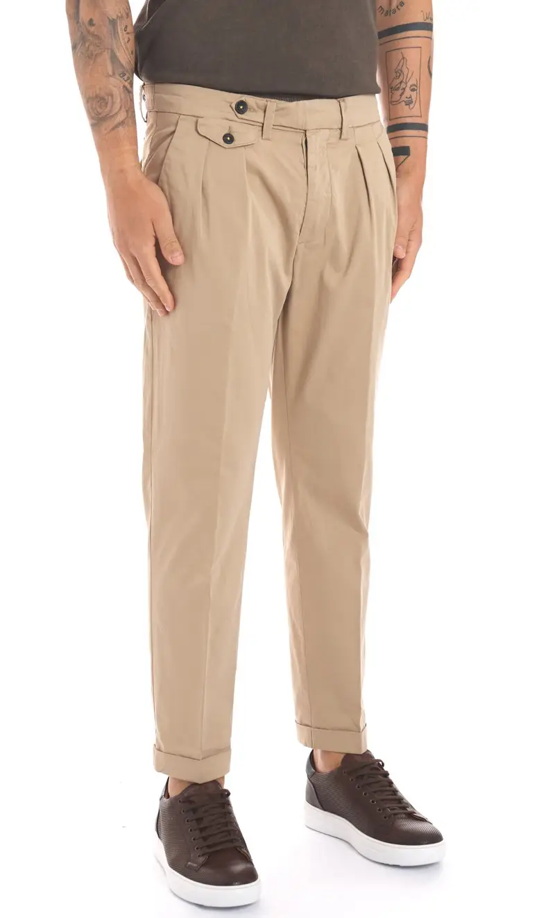 Manuel Ritz Pantalone in cotone baggy fit, colore beige