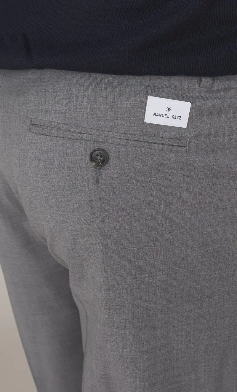 Pantalone manuel ritz in fresco lana con pinces, colore grigio miniatura 2