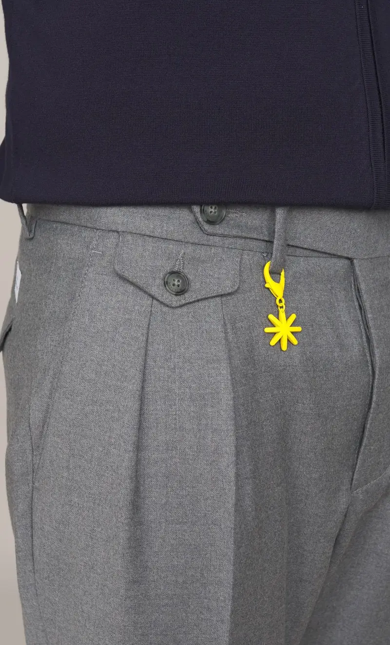 Pantalone manuel ritz in lana baggy fit, colore grigio miniatura 2