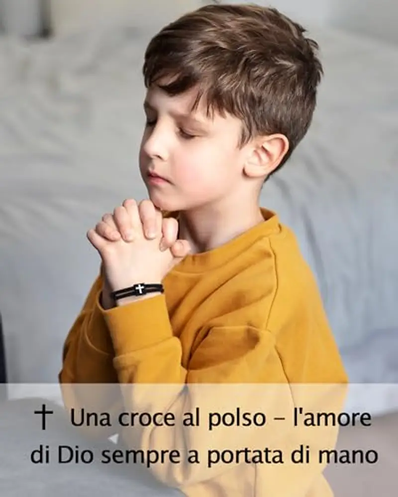 MANVEN Regali Comunione Maschio Regalo Prima Comunione Bambino Bambina Bracciale a Croce Regolabile per Ragazzo Ragazza miniatura 2