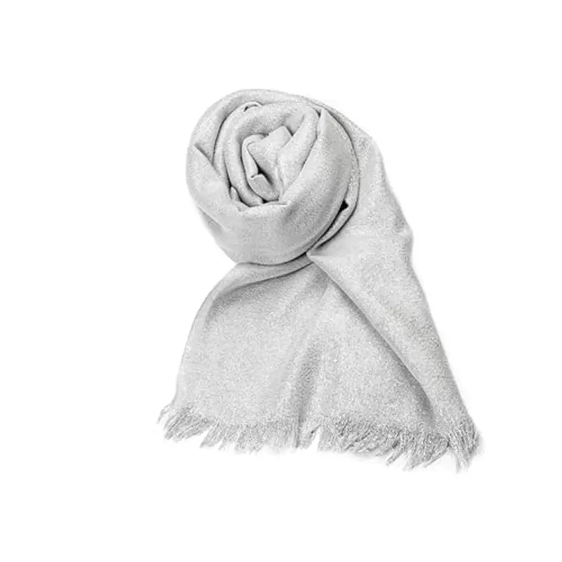 MAPIMANIA - Stola Elegante Donna Argento per Cerimonia e Matrimonio – Scialle Estivo in Seta 195x90 cm, Coprispalle per